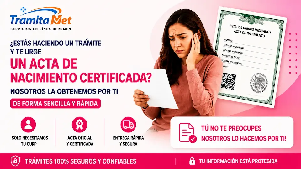 Acta de nacimiento certificada